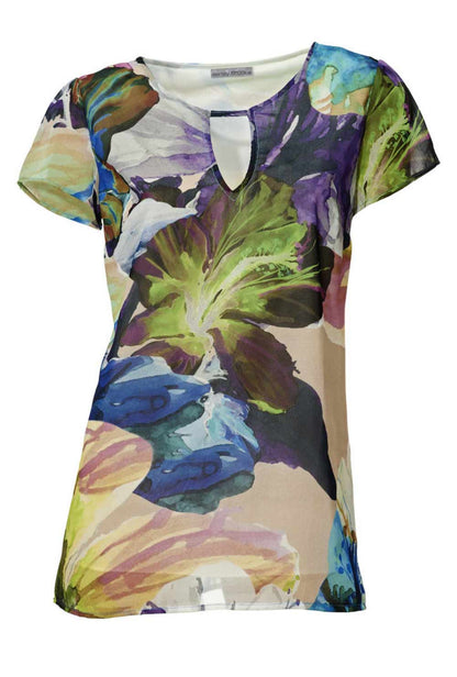 ASHLEY BROOKE Damen Designer-Chiffonbluse, bunt