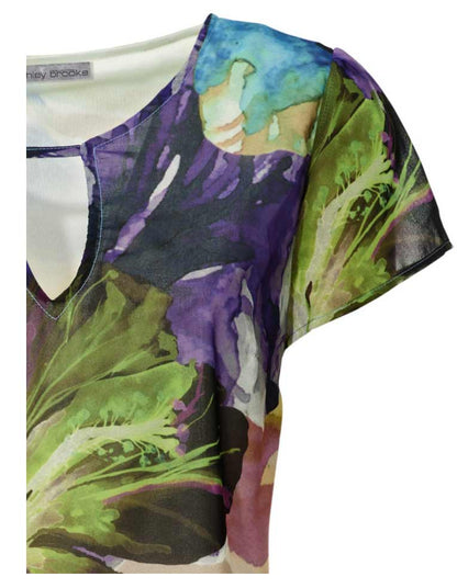 ASHLEY BROOKE Damen Designer-Chiffonbluse, bunt