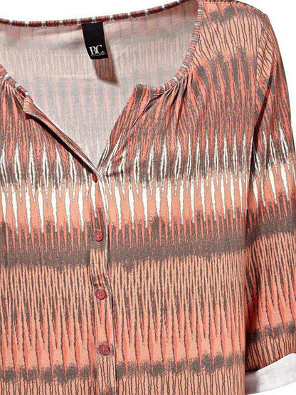 HEINE - BEST CONNECTIONS Damen Jerseyblusenshirt, lachs-bunt