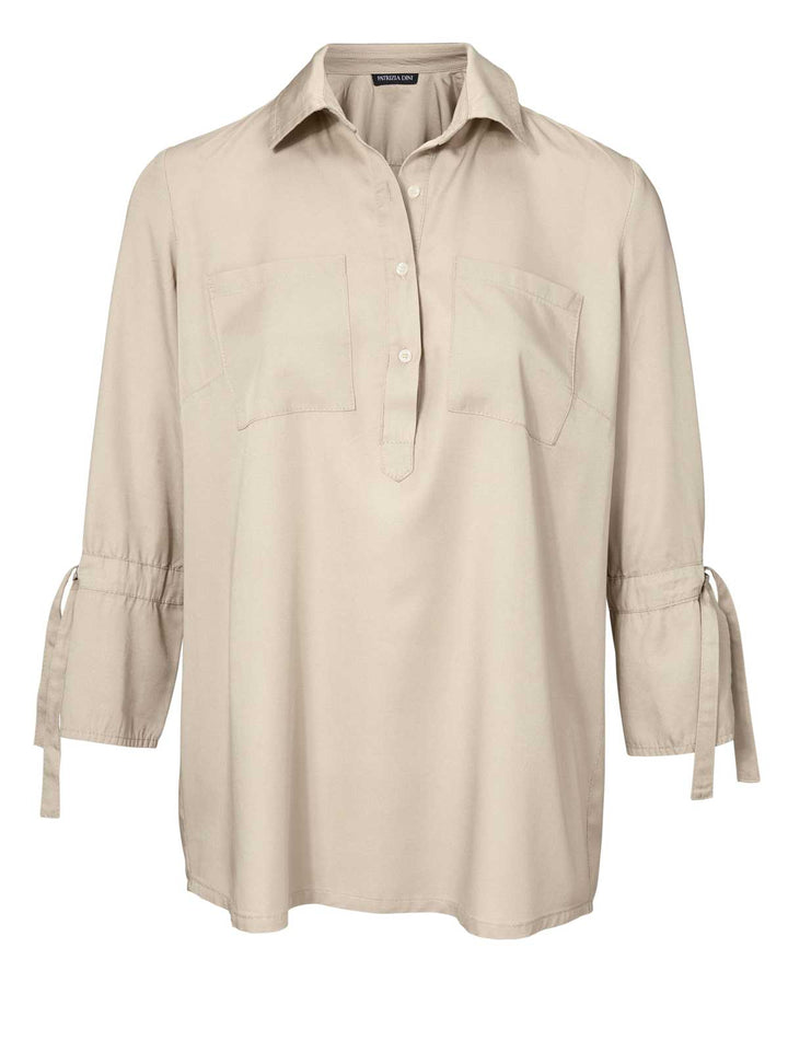 Patrizia Dini Damen Designer-Tencelbluse, beige