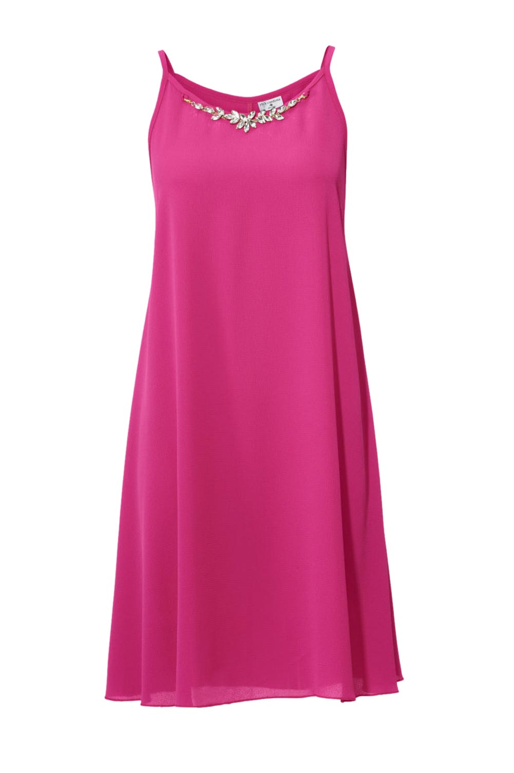 RICK CARDONA Damen Designer-Kleid m. Kette, pink