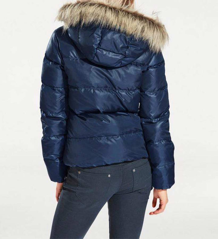 HEINE - BEST CONNECTIONS Damen Daunenjacke m. Webpelz, blau