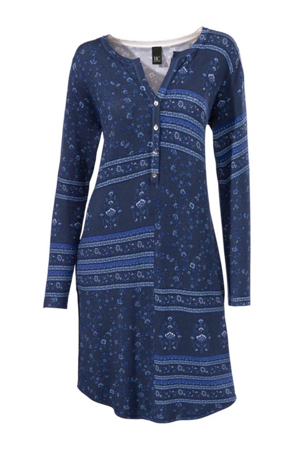 Heine - Best Connections Damen Strickkleid, blau-bunt
