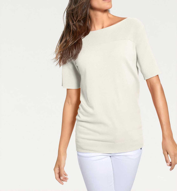 PATRIZIA DINI Damen Designer-Pullover m. Kaschmir, ecru