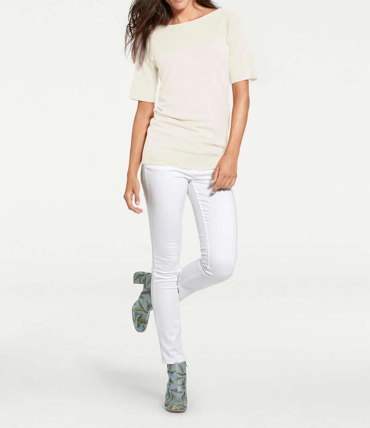 PATRIZIA DINI Damen Designer-Pullover m. Kaschmir, ecru