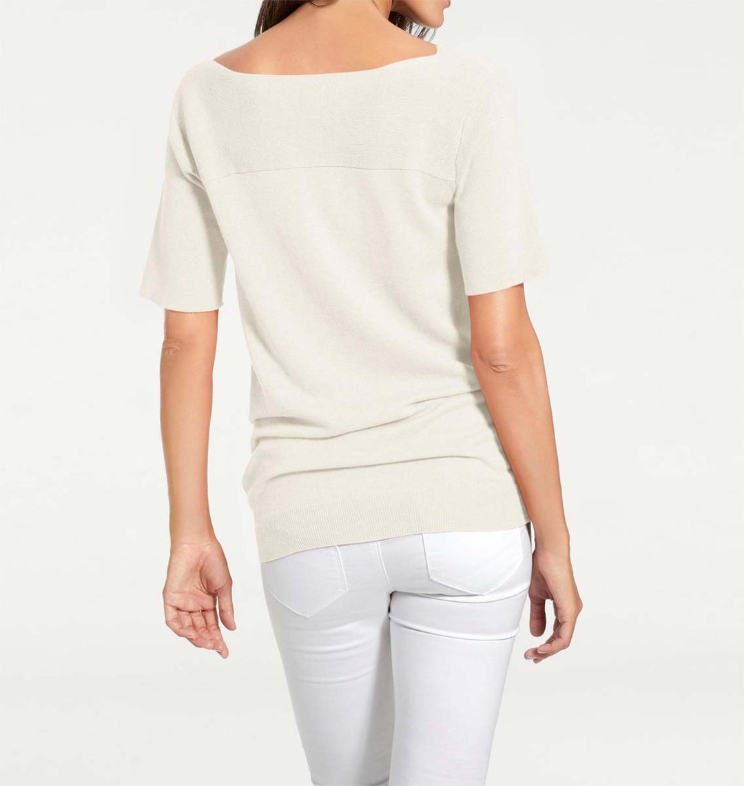 PATRIZIA DINI Damen Designer-Pullover m. Kaschmir, ecru