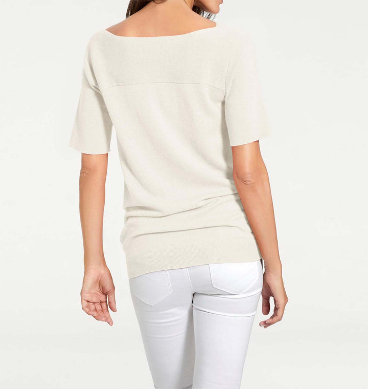 PATRIZIA DINI Damen Designer-Pullover m. Kaschmir, ecru