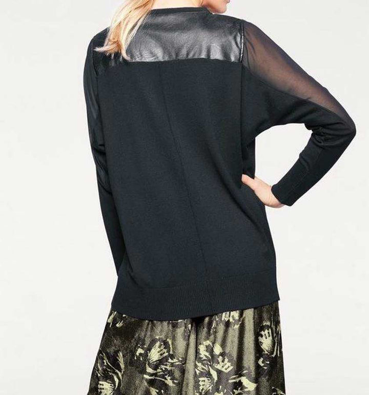 RICK CARDONA Damen Designer-Patchshirt, schwarz