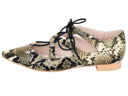 HEINE Damen Ballerina, schwarz-beige