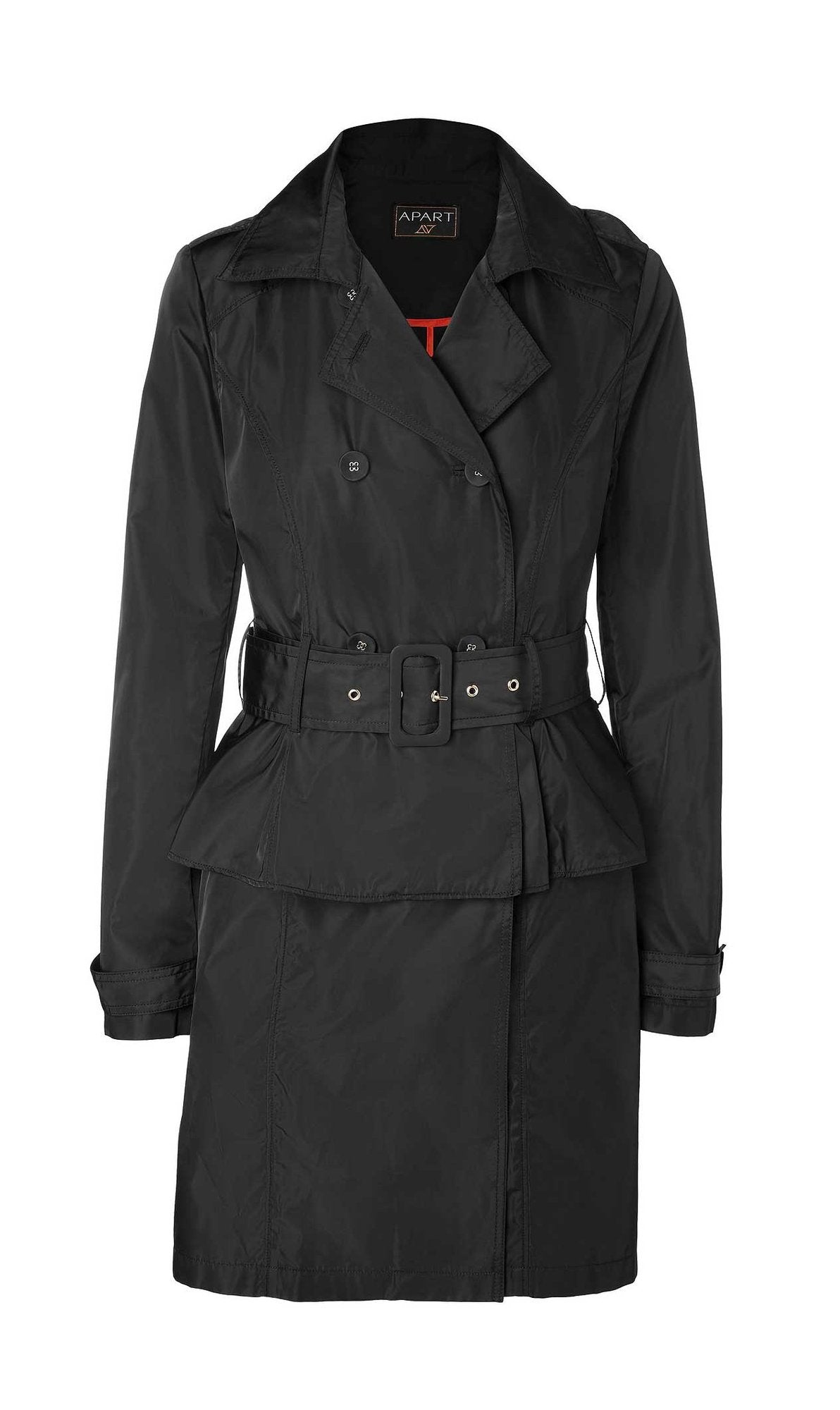 APART Damen 2-in-1-Trenchcoat, schwarz