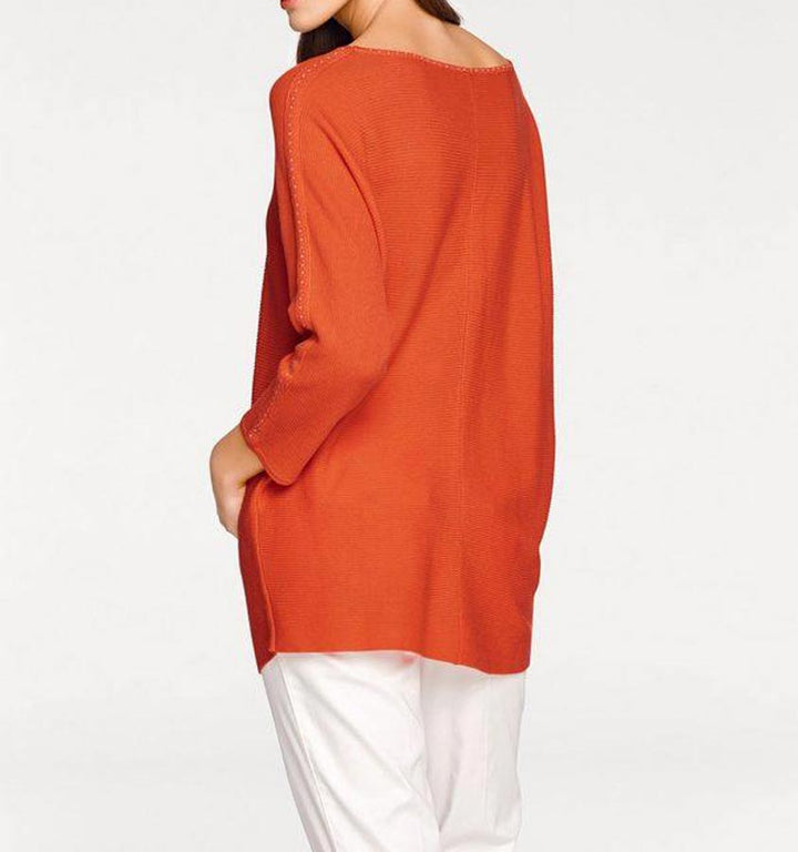 Ashley Brooke Damen Designer-Pullover mit Strass, orange