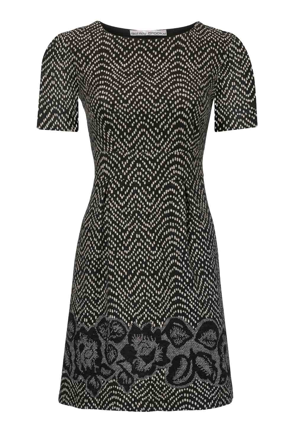 Ashley Brooke Damen Designer-Kleid, schwarz-creme