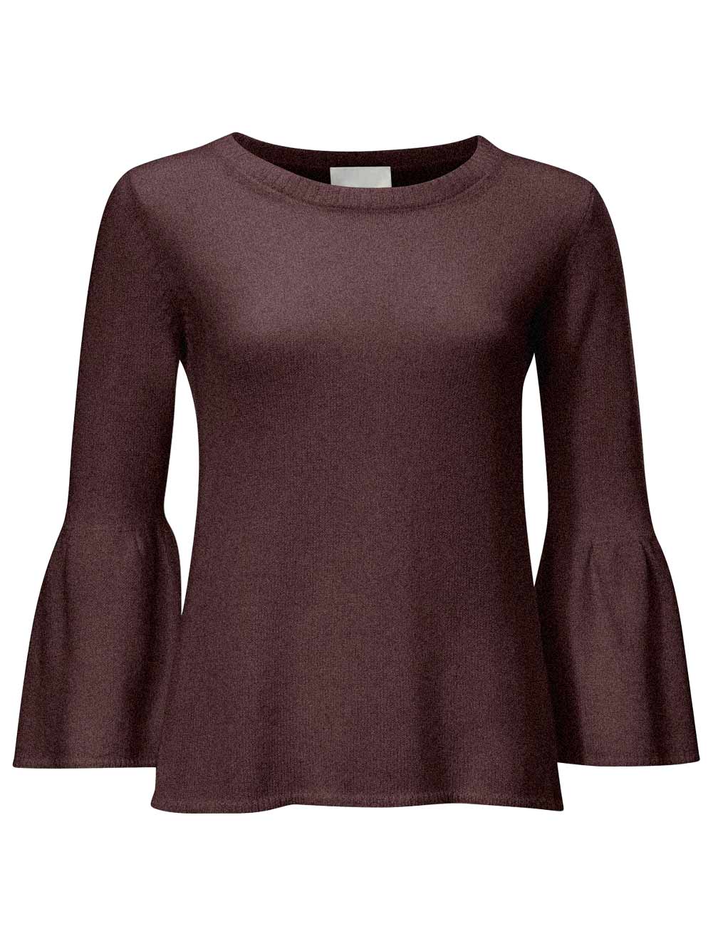 Heine Damen Pullover mit Volants, brombeere