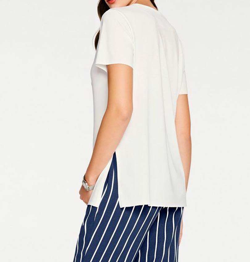 Ashley Brooke Damen Designer-Shirt mit Ketten, offwhite