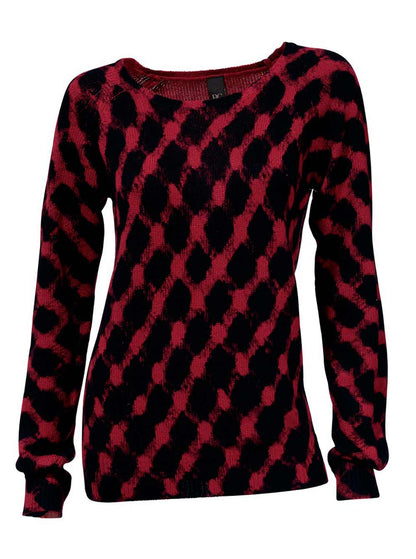 Heine-Best Connections Damen Pullover, rot-schwarz