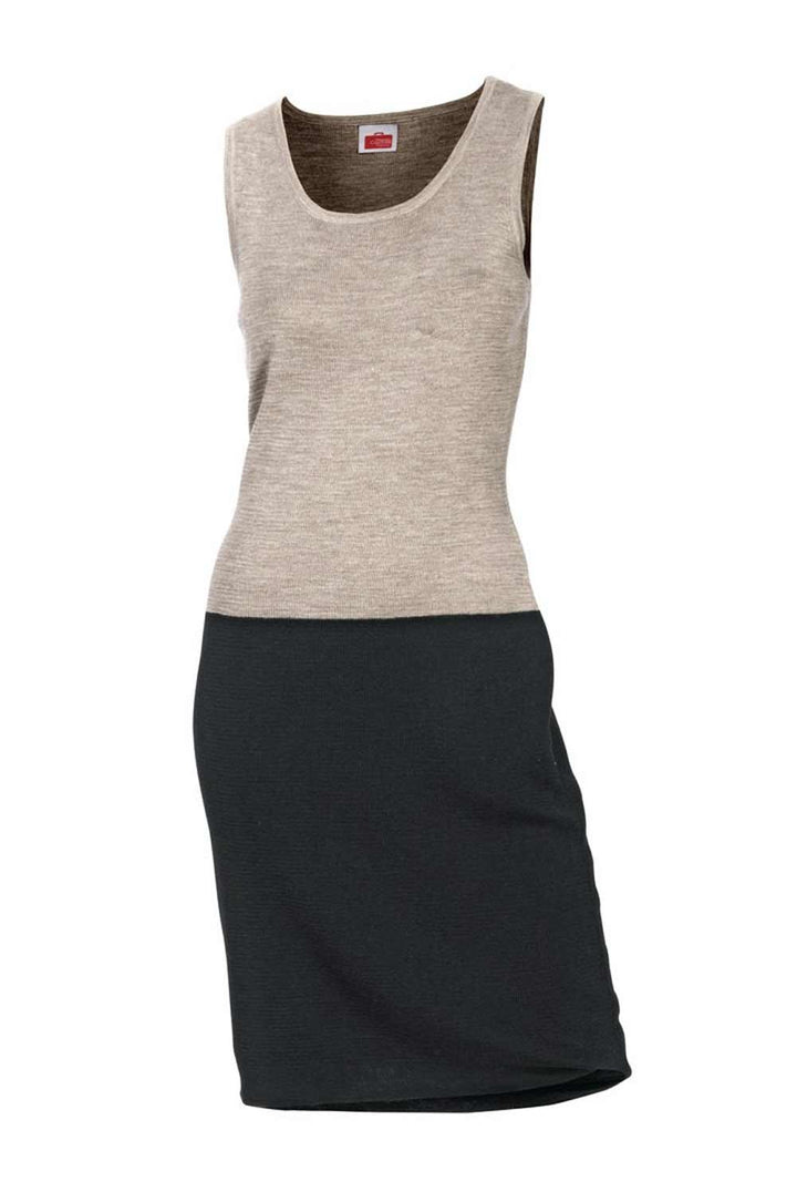Travel Couture By Heine Damen Strickkleid, stein-schwarz