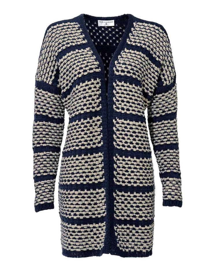 Rick Cardona Damen Designer-Strickmantel, marine-stein