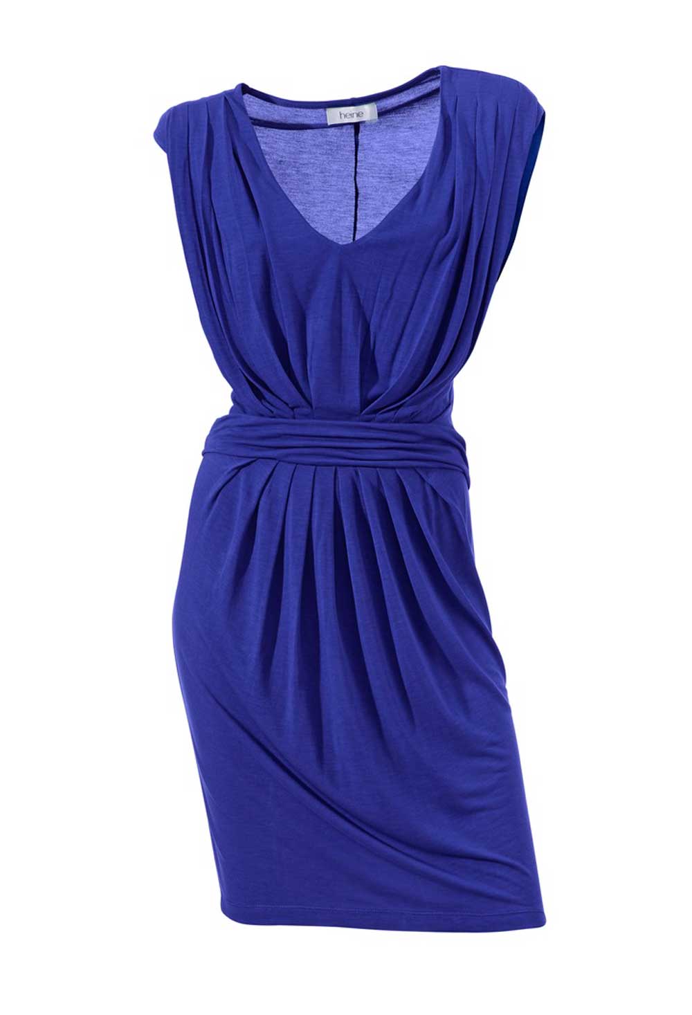 Heine Damen Kleid mit Raffungen, royalblau