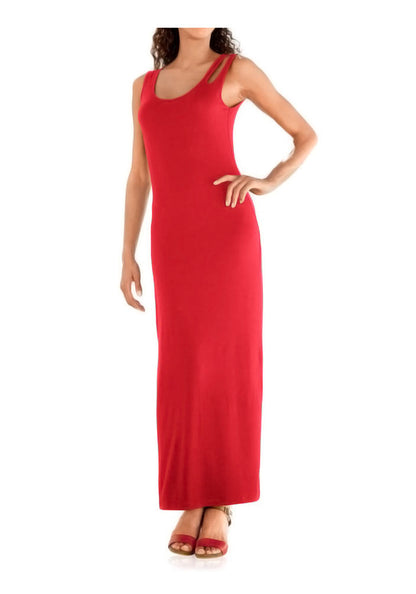Heine - Best Connections Damen Jerseymaxikleid, geranienrot