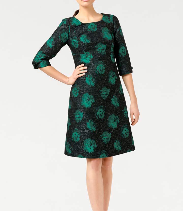 Patrizia Dini Damen Designer-Jacquardkleid, schwarz-grün