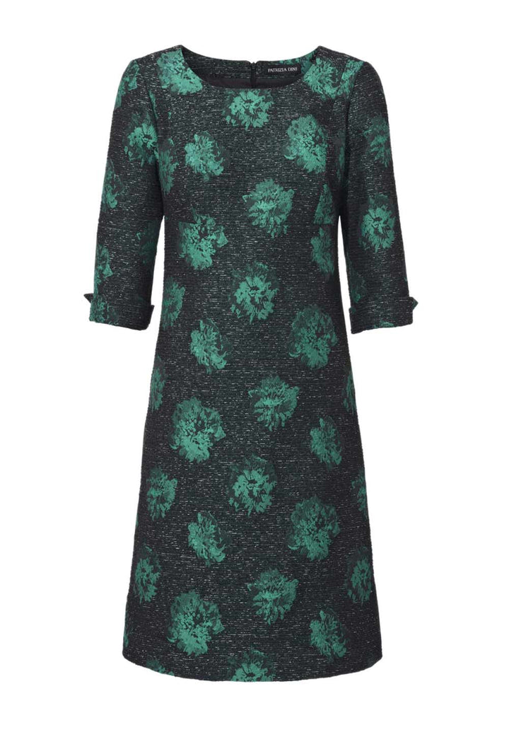 Patrizia Dini Damen Designer-Jacquardkleid, schwarz-grün