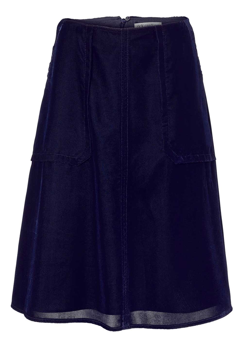 Rick Cardona Damen Designer-Samtrock, dunkelblau