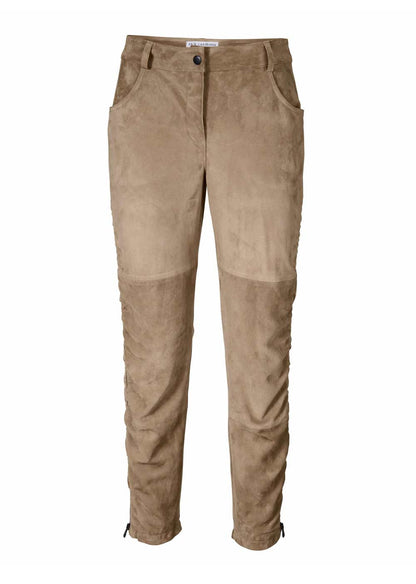 Rick Cardona Damen Designer-Velourslederhose, sand