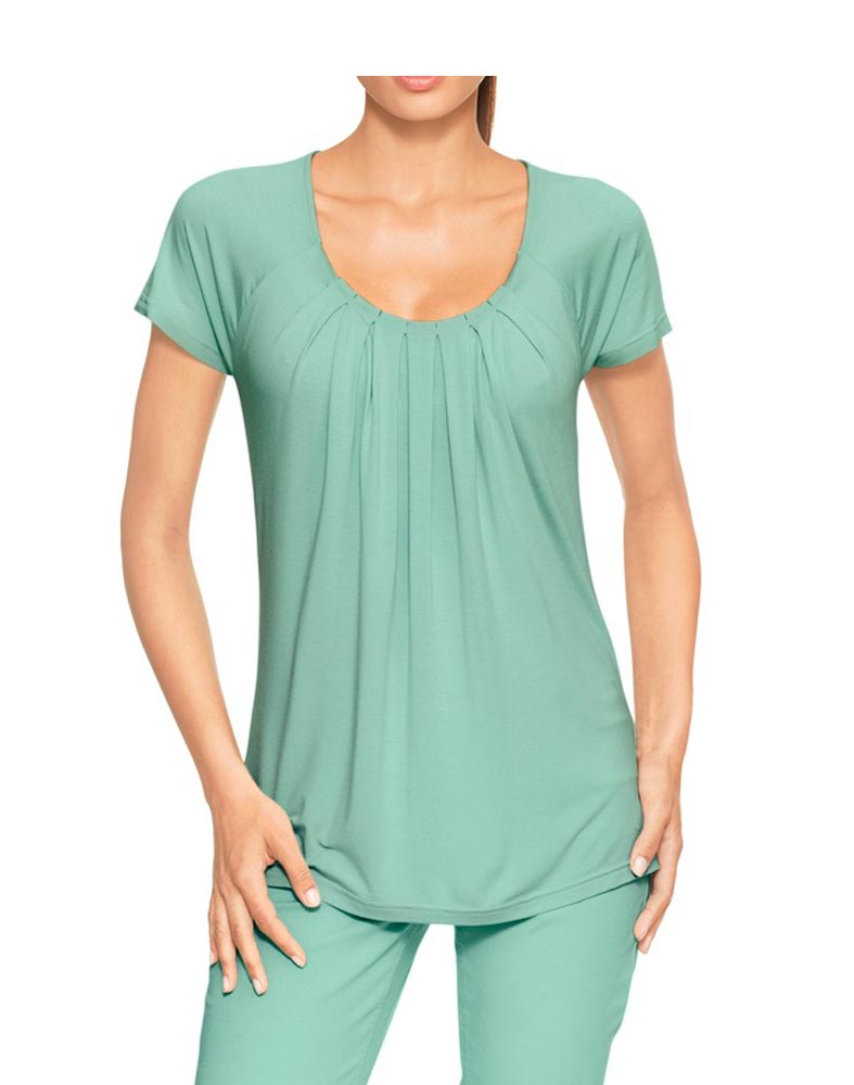Travel Couture By Heine Damen Shirt mit Drapierungen, mint