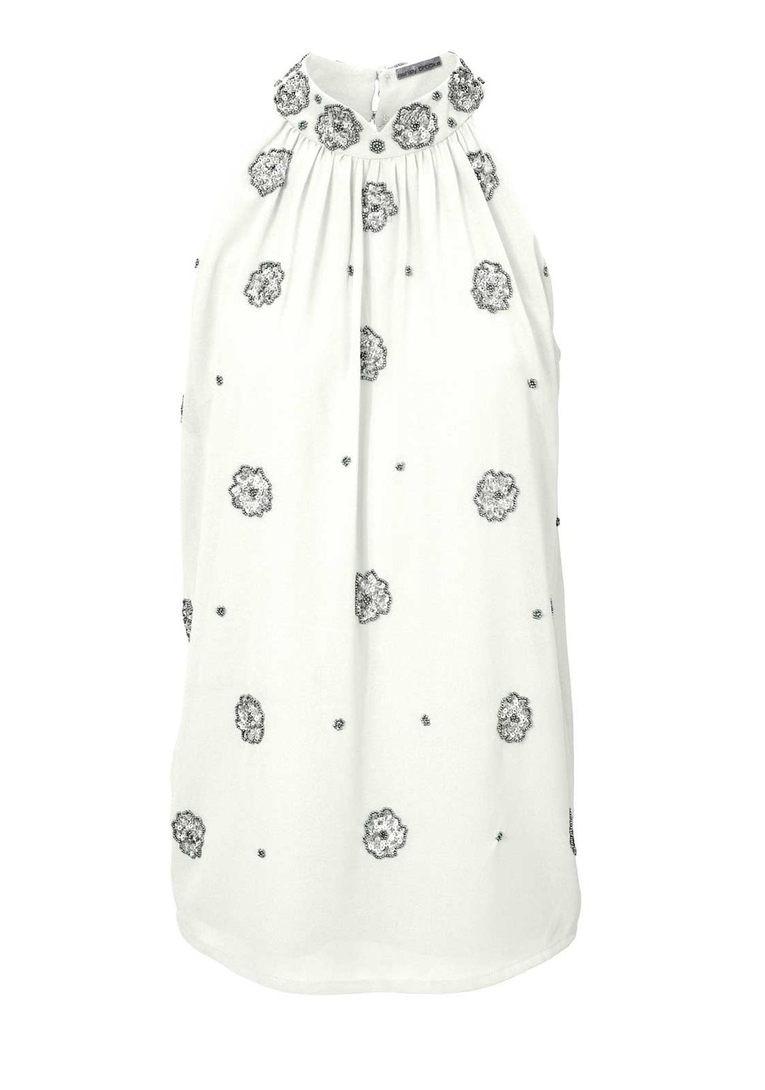 Ashley Brooke Damen Designer-Pailletten-Blusentop, offwhite