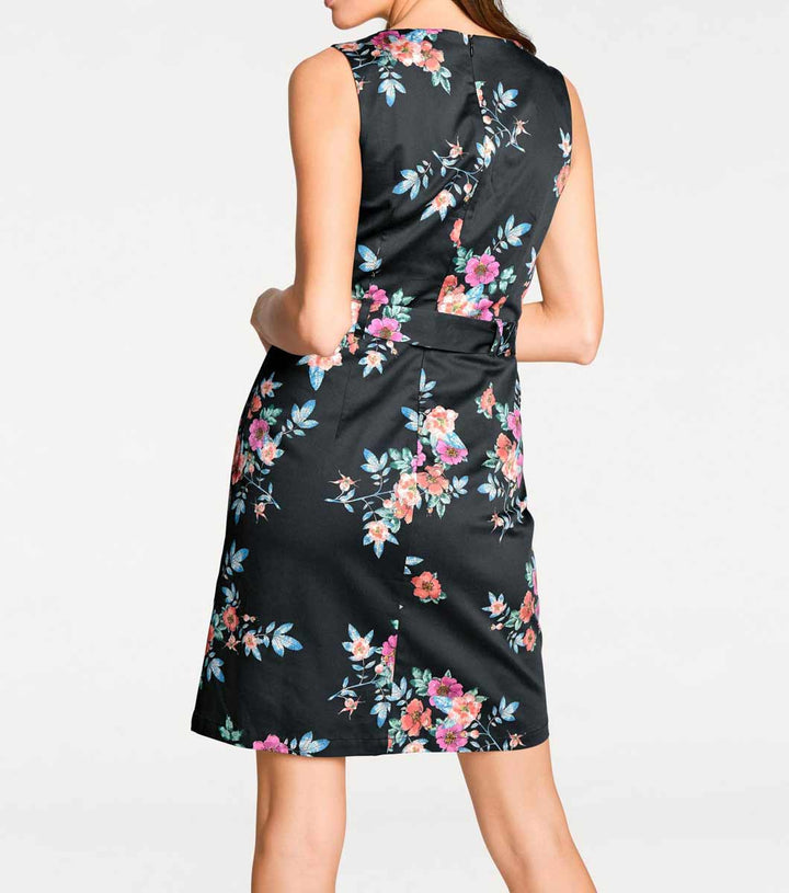 Ashley Brooke Damen Designer-Optimizer-Etuikleid, schwarz-bunt