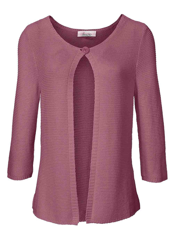 Linea Tesini Damen Designer-Strickjacke, beere