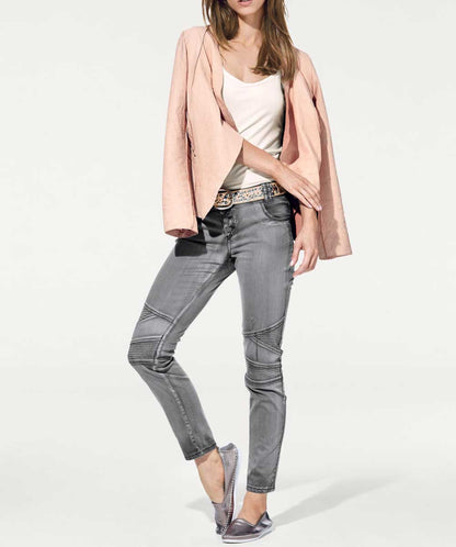 Heine - Best Connections Damen Lammnappalederjacke, rosé