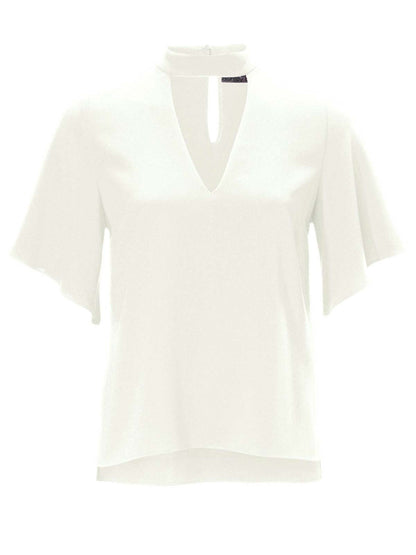 Ashley Brooke Damen Designer-Bluse mit Cut-Out, offwhite