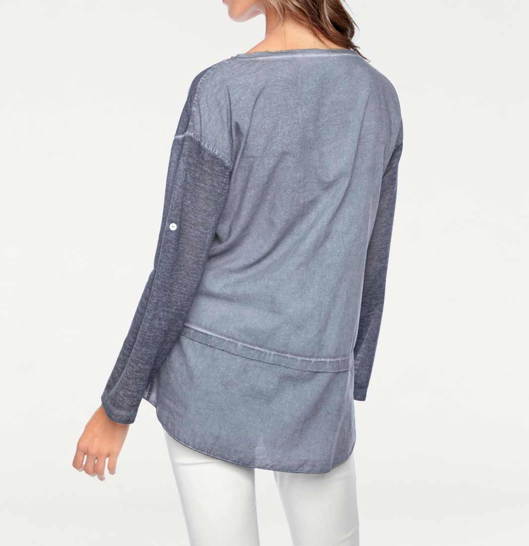 Linea Tesini Damen Designer-Tunika, jeansblau-used