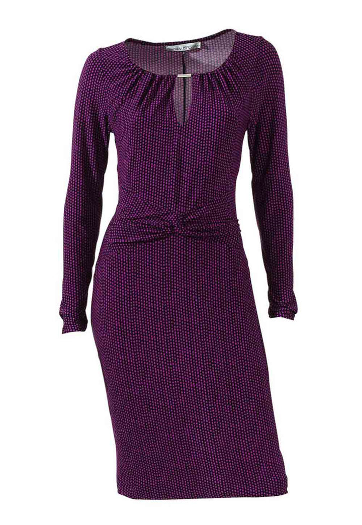 Ashley Brooke Damen Designer-Jerseykleid, schwarz-lila