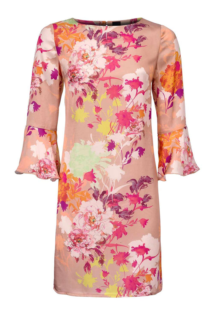 Heine - Best Connections Damen Druckkleid, apricot-bunt