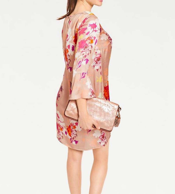 Heine - Best Connections Damen Druckkleid, apricot-bunt
