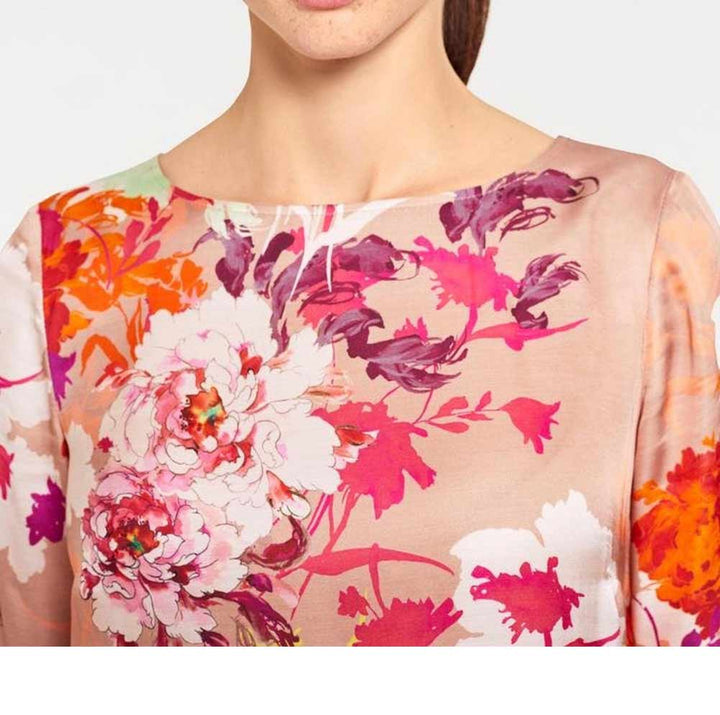 Heine - Best Connections Damen Druckkleid, apricot-bunt