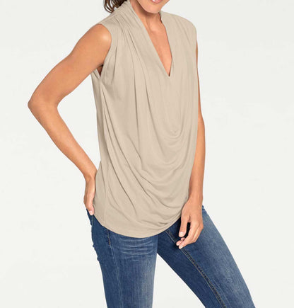 Patrizia Dini Damen Designer-Wasserfallshirt, sand