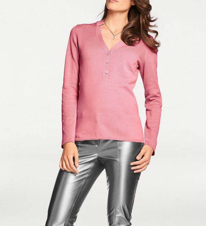 Patrizia Dini Damen Designer-Dekolletépullover, rosé