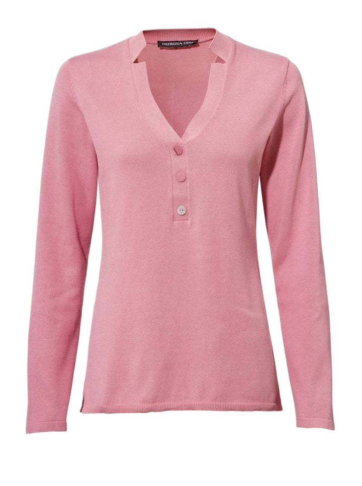 Patrizia Dini Damen Designer-Dekolletépullover, rosé
