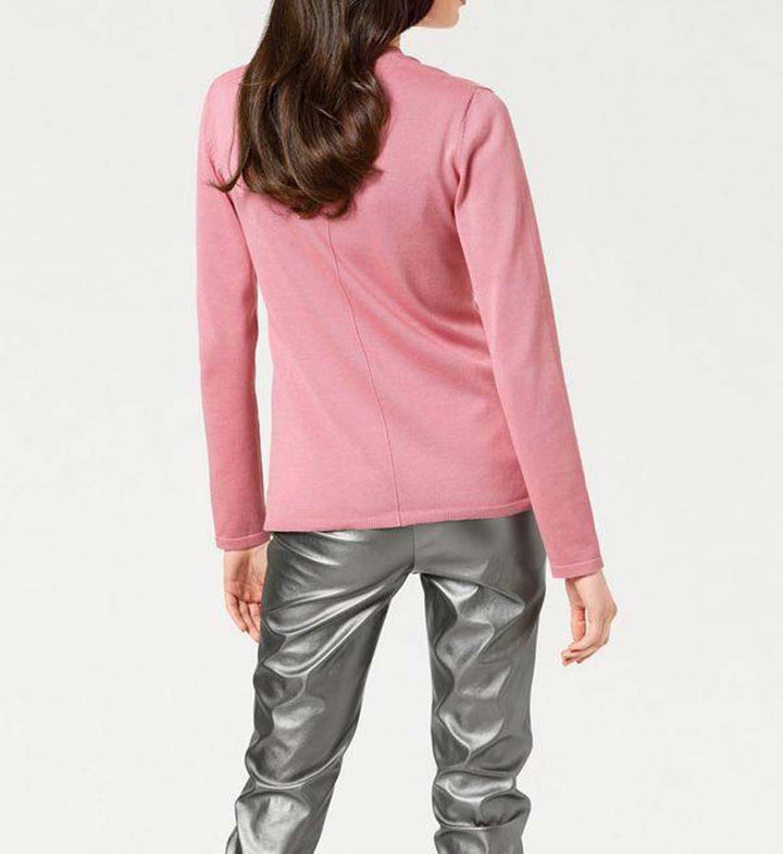 Patrizia Dini Damen Designer-Dekolletépullover, rosé