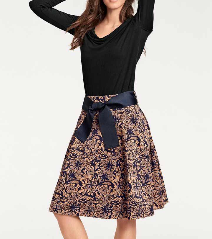 Ashley Brooke Damen Designer-Wasserfallshirt, schwarz