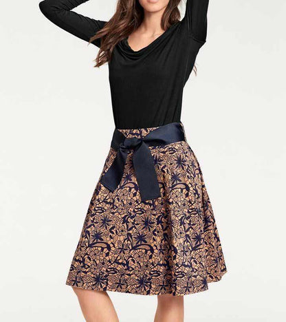 Ashley Brooke Damen Designer-Wasserfallshirt, schwarz