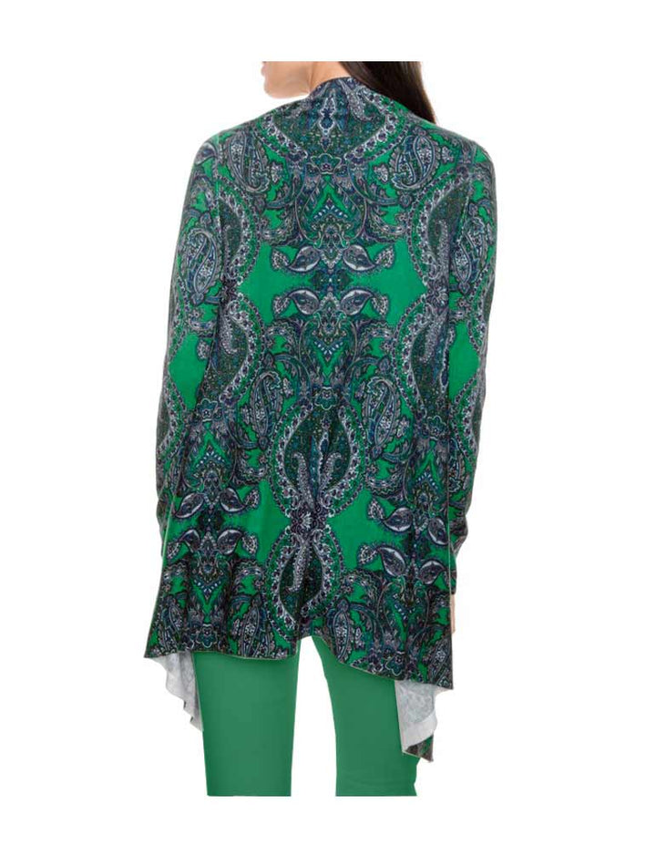 Heine - Best Connections Damen Druckstrickjacke, grün-bunt
