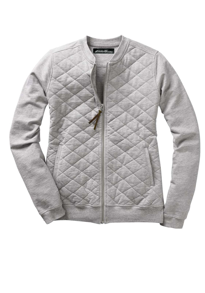 Eddie Bauer Damen Marken-Steppsweatjacke, grau-melange