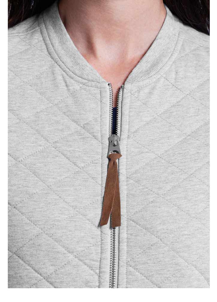 Eddie Bauer Damen Marken-Steppsweatjacke, grau-melange