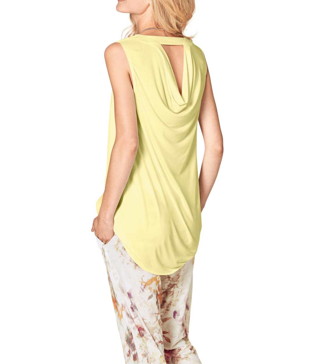 Heine - Best Connections Damen Chiffon-Jersey-Blusenshirt, gelb
