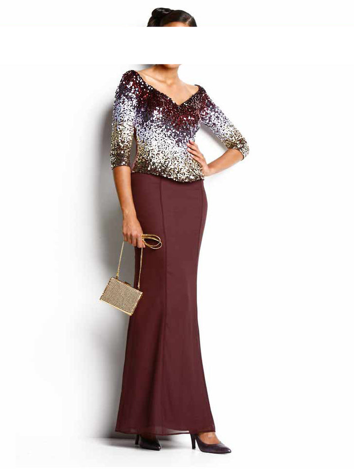 Carry Allen By Ella Singh Damen Designer-Paillettencorsage, bordeaux-bunt