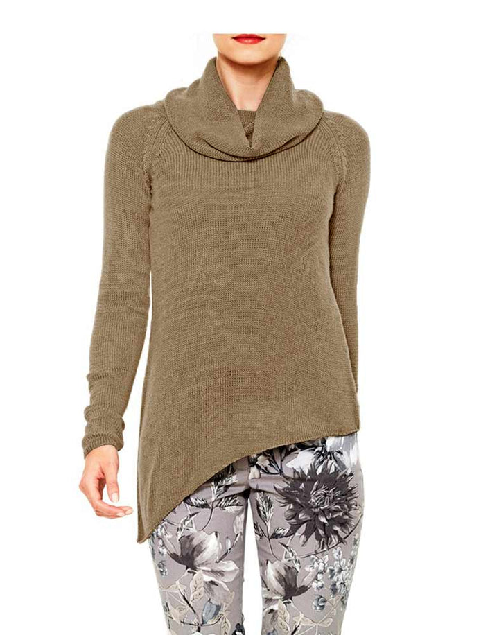Rick Cardona Damen Designer-Rollkragenpullover, taupe